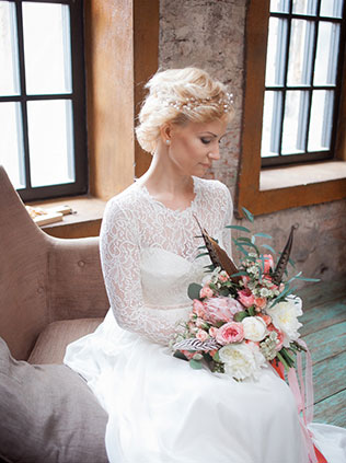 Годовщина свадьбы в стиле бохо, утро невесты