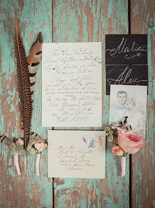 Годовщина свадьбы в стиле бохо, полиграфия