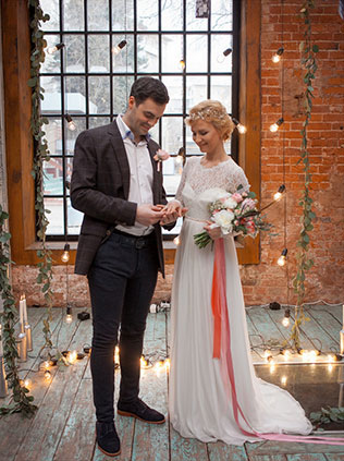 Годовщина свадьбы в стиле бохо, церемония