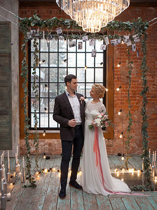 Годовщина свадьбы в стиле бохо, церемония