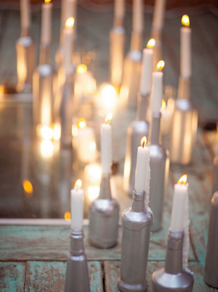 Годовщина свадьбы в стиле бохо, свечи