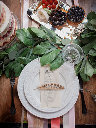 Годовщина свадьбы в стиле бохо, меню