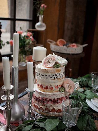 Годовщина свадьбы в стиле бохо, свадебный торт