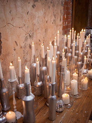 Годовщина свадьбы в стиле бохо, свечи