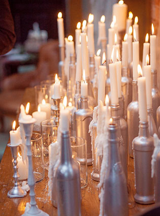 Годовщина свадьбы в стиле бохо, свечи