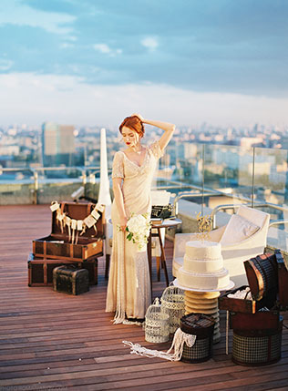 годовщина свадьбы на крыше, фотосессия на крыше