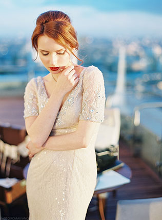 годовщина свадьбы на крыше, фотосессия на крыше