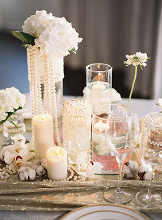 годовщина свадьбы на крыше, декор стола