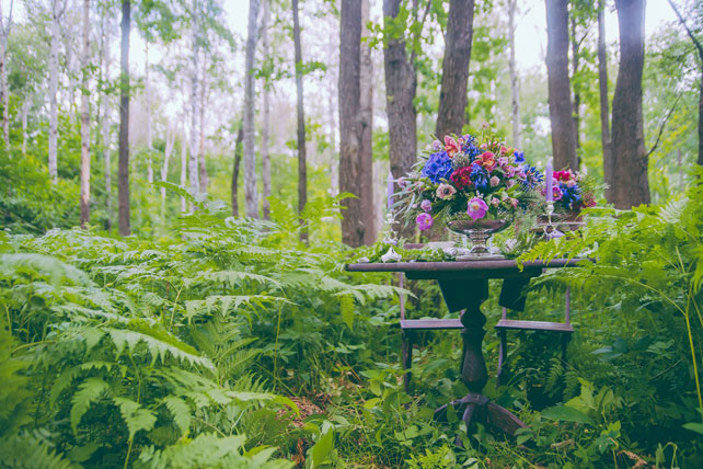 годовщина свадьбы в сказочном лесу, декор стола
