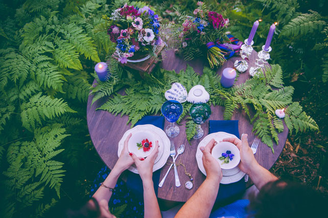 годовщина свадьбы в сказочном лесу, декор стола
