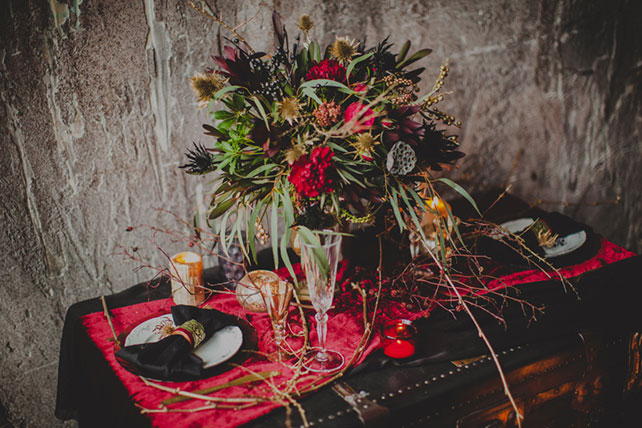 Готичная свадьба, букет невесты