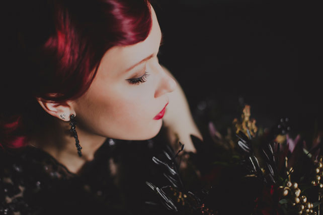 Готичная свадьба, образ невесты