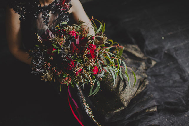 Готичная свадьба, букет невесты