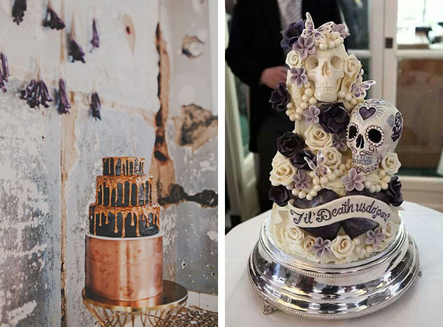 Сладкий стол и торт для свадьбы в тематике Хэллоуин