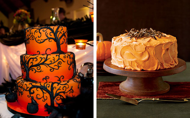 Сладкий стол и торт для свадьбы в тематике Хэллоуин