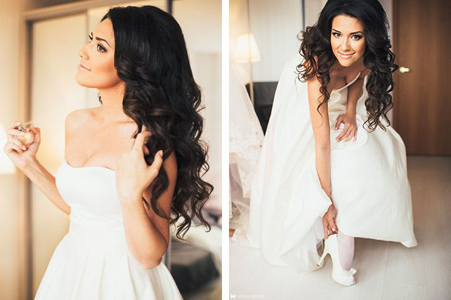 Сборы невесты в комнате