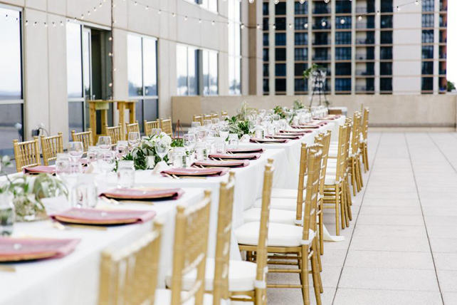 свадьба на крыше, свадебный банкет на крыше 