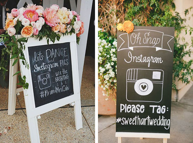 Таблички с хэштегом для инстаграма на свадьбе, Instagram на вашей свадьбе: инструкция по применению