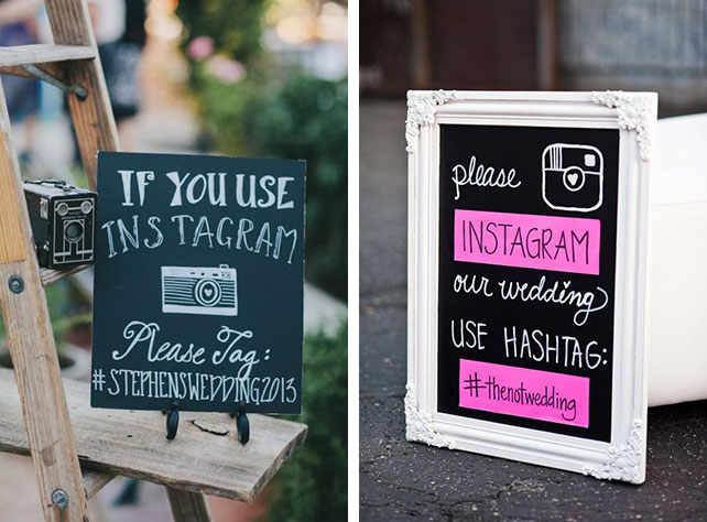 Таблички с хэштегом для инстаграма на свадьбе, Instagram на вашей свадьбе: инструкция по применению