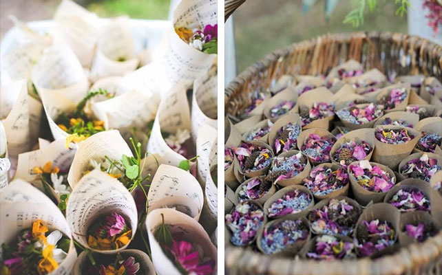 как закончить свадьбу красиво, конфетти из мелких цветов