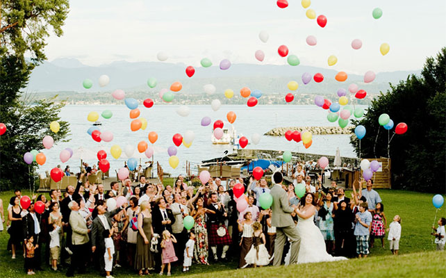 как закончить свадьбу красиво, воздушные шары