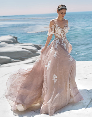 пляжные свадебные платья, бежевое пляжное свадебное платье 