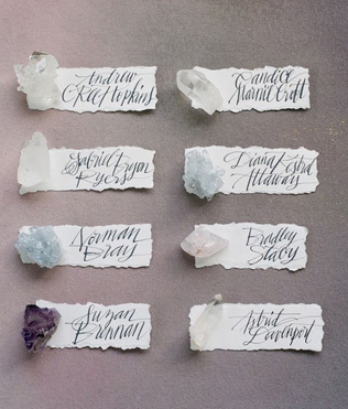 Драгоценные камни и минералы в оформлении свадьбы 