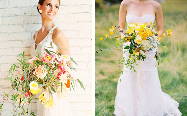 Страстный каскадный букет невесты