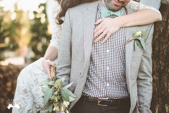 Свадьба в деталях: клетка виши, жених и невеста