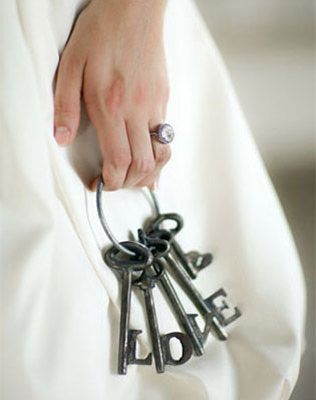 ключики в декоре свадьбы, фотосессия