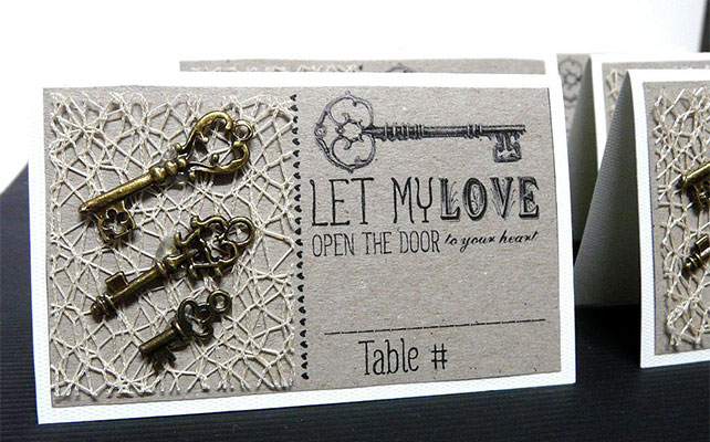 ключики в декоре свадьбы, номер стола