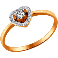 Золотое кольцо c бриллиантом