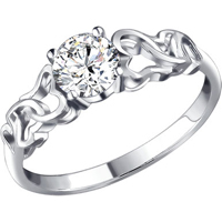 Серебряное кольцо c фианитом
