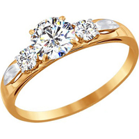 Золотое кольцо c фианитом