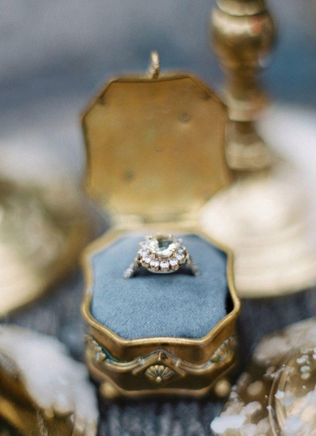 Тренд: помолвочные кольца с голубыми камнями 