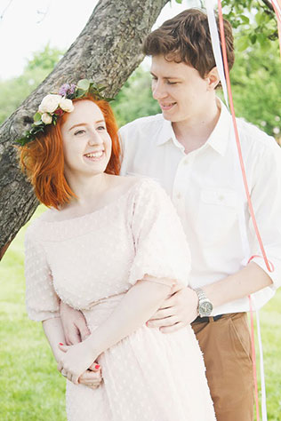 Летняя love story в парке, жених и невеста