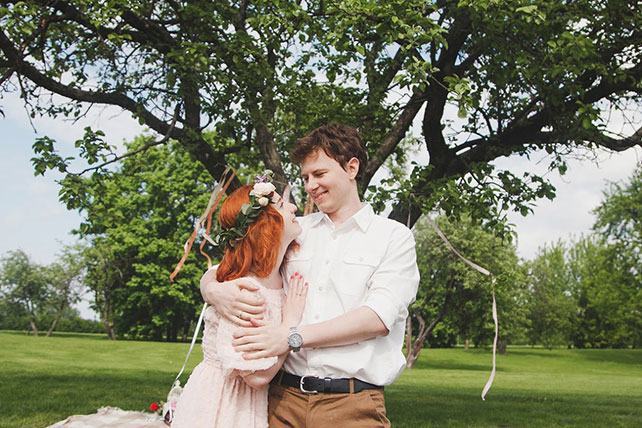 Летняя love story в парке, жених и невеста