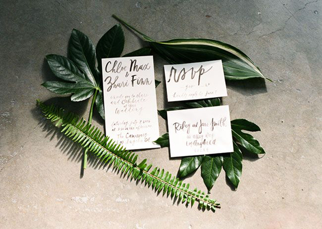 Тренды 2016 года: зеленые листья, пальмы и тропики, листья и приглашения