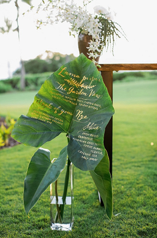 Тренды 2016 года: зеленые листья, пальмы и тропики, надписи на листе