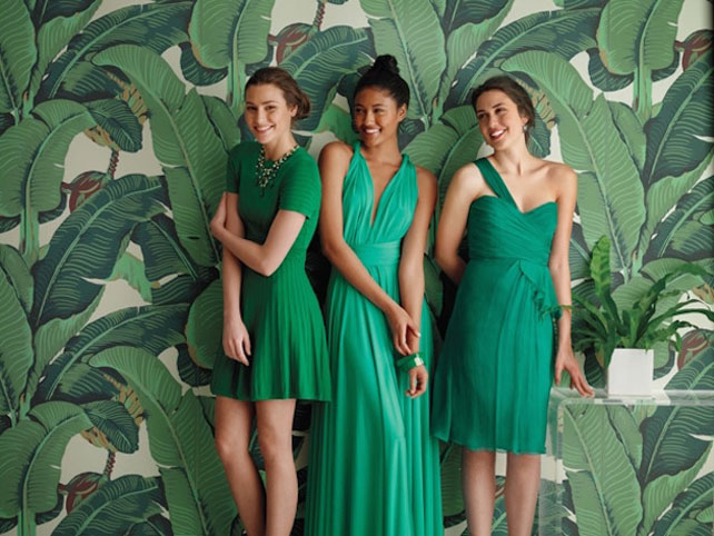 Тренды 2016 года: зеленые листья, пальмы и тропики, подружки невесты в зеленом