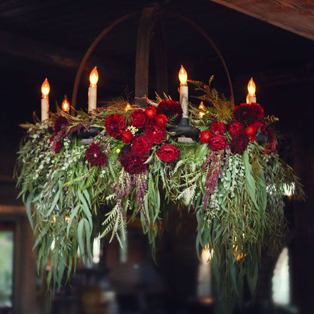 Свадебные люстры с цветами, 