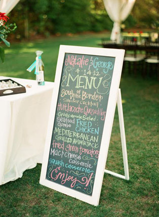 Меловая доска на свадьбе: 74 стильные идеи, меню 