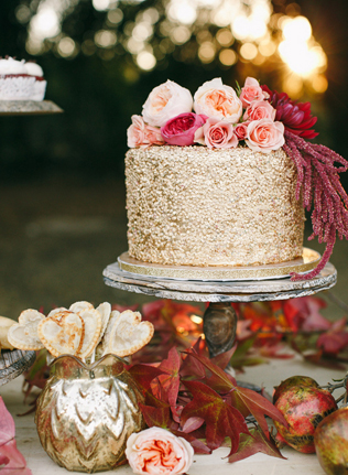 Мерцание золота: 80 идей для свадьбы мечты, свадебныый торт