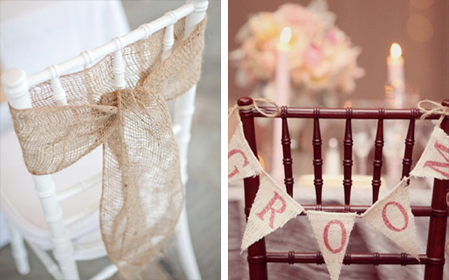 Мешковина в декоре стульев