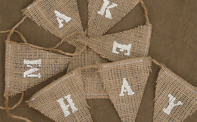 Флажки для фотосессии из мешковины