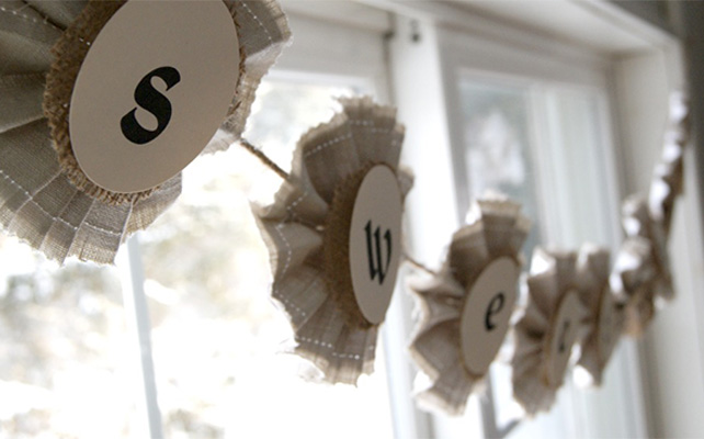 Флажки для фотосессии из мешковины