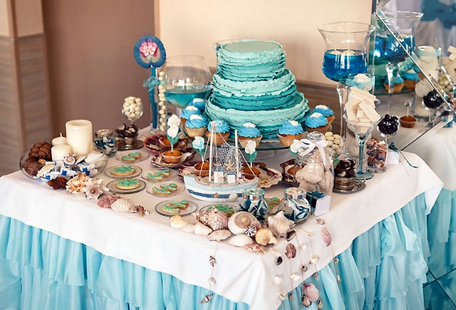 морская свадьба, сладкий стол