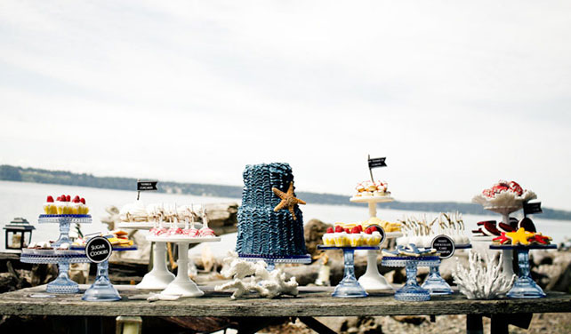 морская свадьба, сладкий стол