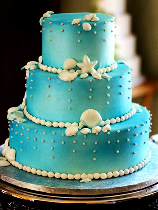 морская свадьба, торт в морском стиле