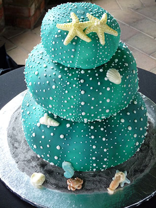 морская свадьба, торт в морском стиле